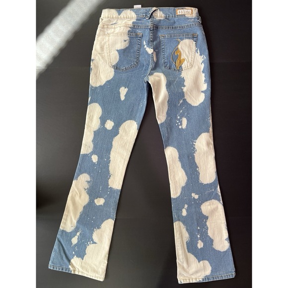 Vintage Baby Phat Jeans Women's Bootcut Size 7 Y2K Blue Jean Bleached - Picture 7 of 8